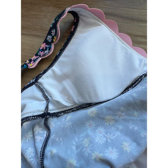 NWOT Draper James Ditsy Garden V-Neck Scallop Tankini Navy Floral Size Small - Picture 4 of 8